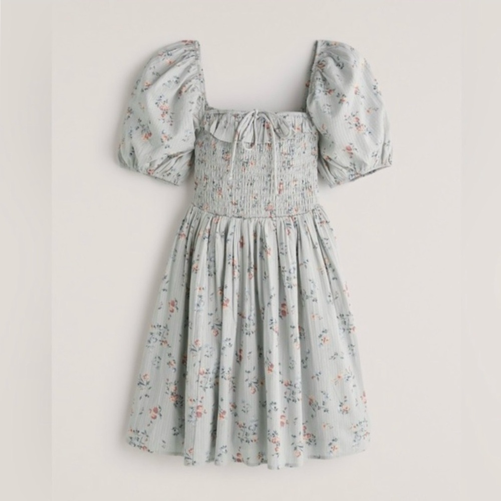 Abercrombie & Fitch Light Blue  Floral Dress Small Petite